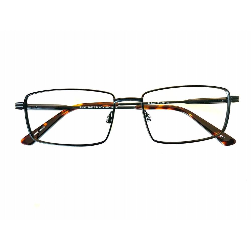 NEW ROBERT MITCHEL men's rmxl20222 rectangle eyeglasses in black